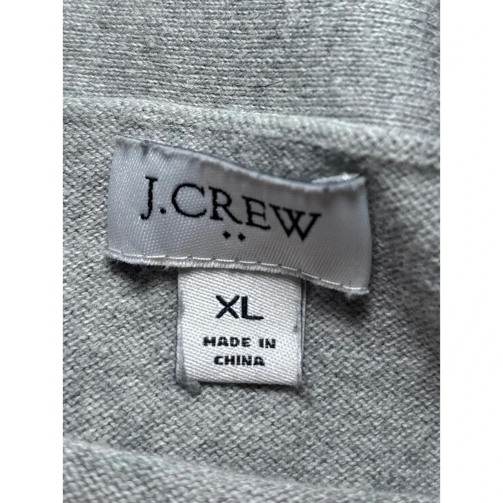 J.Crew Cotton Crewneck Sweater XL Heather Gray Long Sleeve Pullover